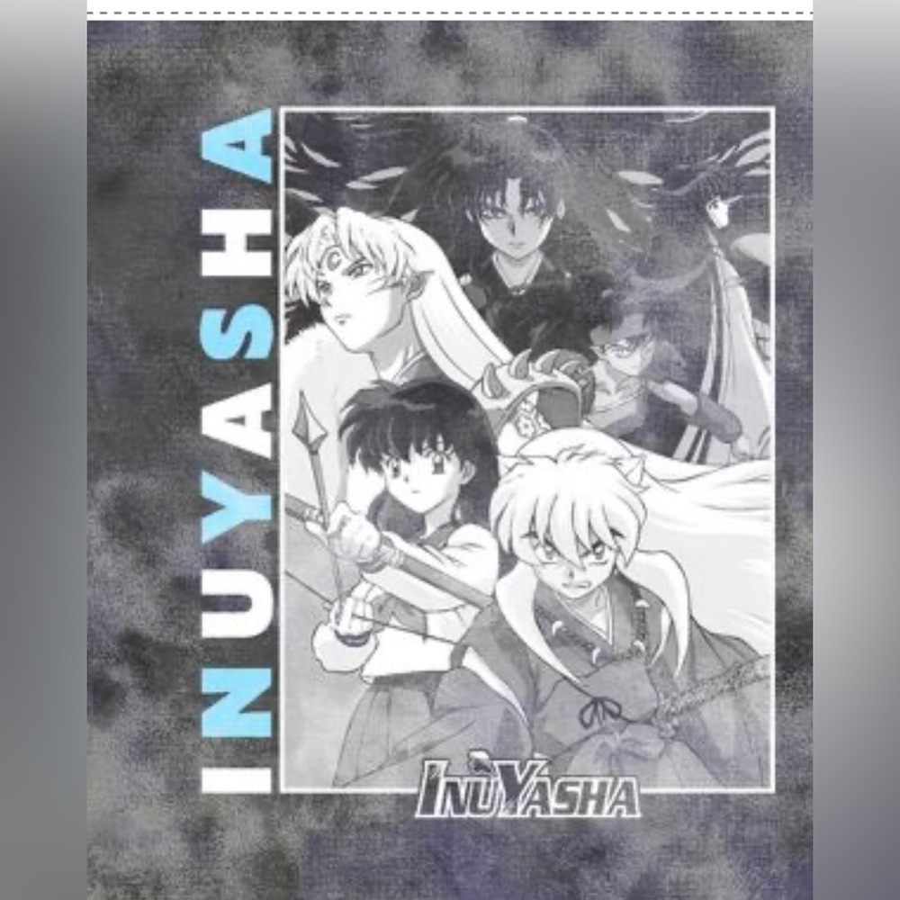 Inuyasha Gray multi Graphic print Long Sleeve tshirt top‎ size medium New